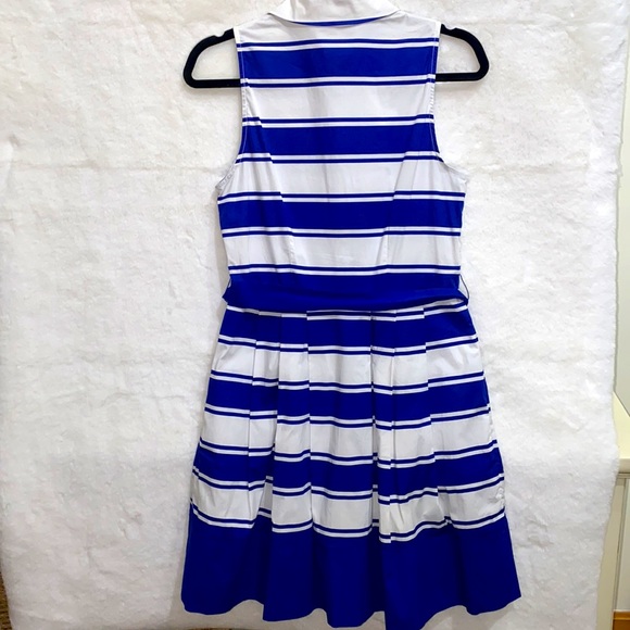 MILLY For Design Nation Cotton NAUTICAL STRIPE Print Fit Flare SHIRT DRESS 6 - Picture 3 of 4